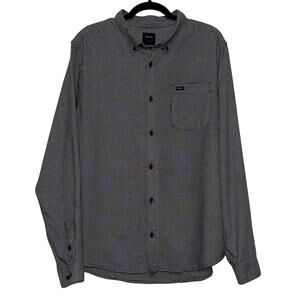 NWOT RVCA Mens Houndstooth Long Sleeve Button-Front Shirt